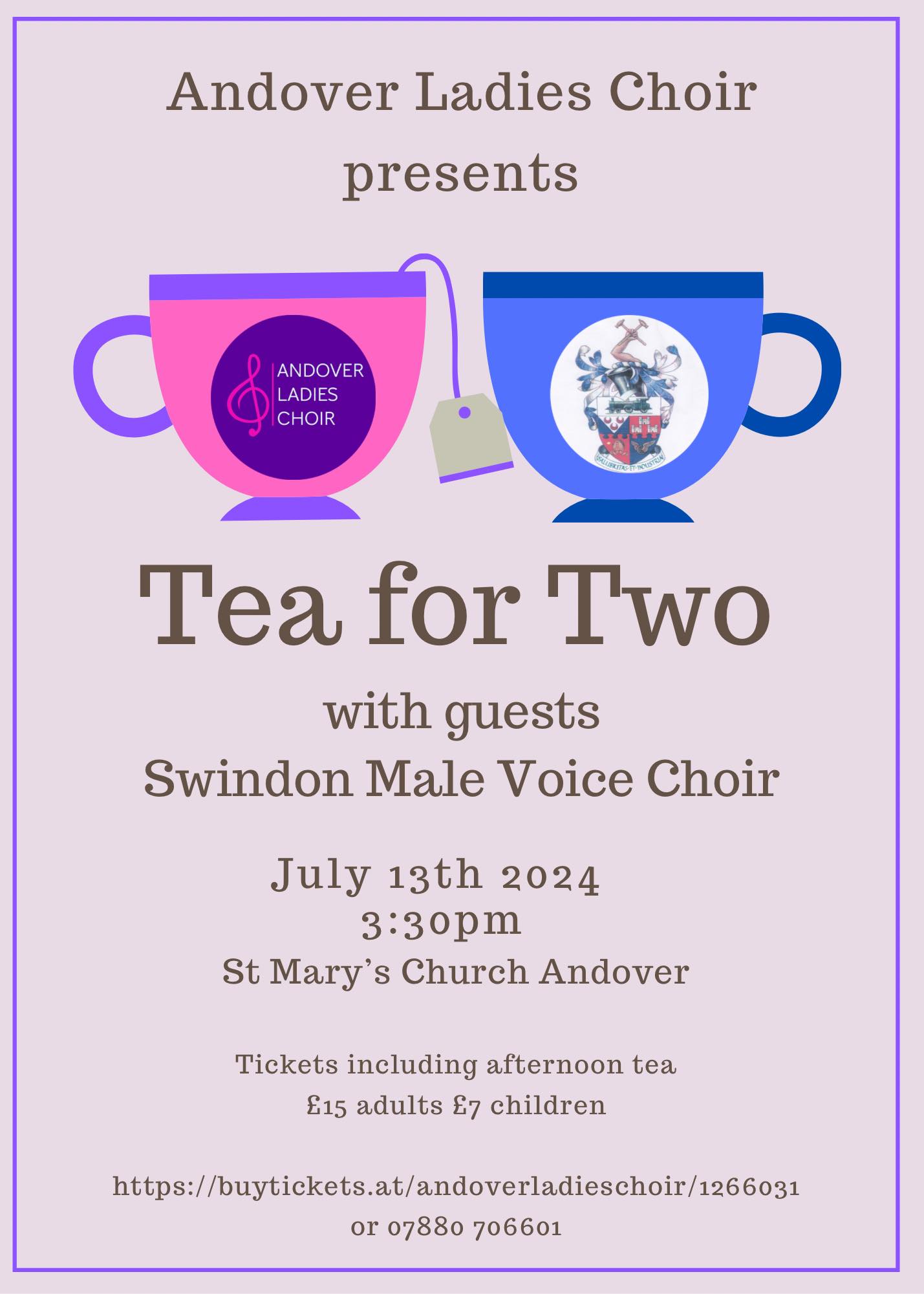 Andover Ladies Choir presents Tea for Two with guests Swindon Male Voice Choir