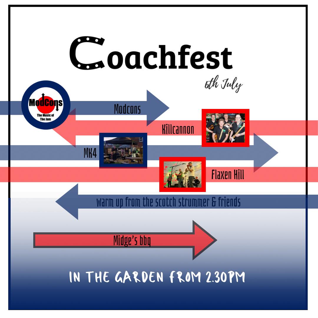 Coachfest: Modcons + Kilcannon Irish Band + MK4 + Flaxen Hill + Scotch Strummer & Friends