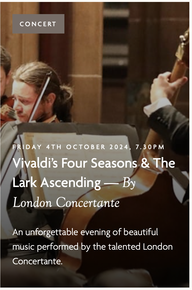 Vivaldi’s Four Seasons & The Lark Ascending by LONDON CONCERTANTE