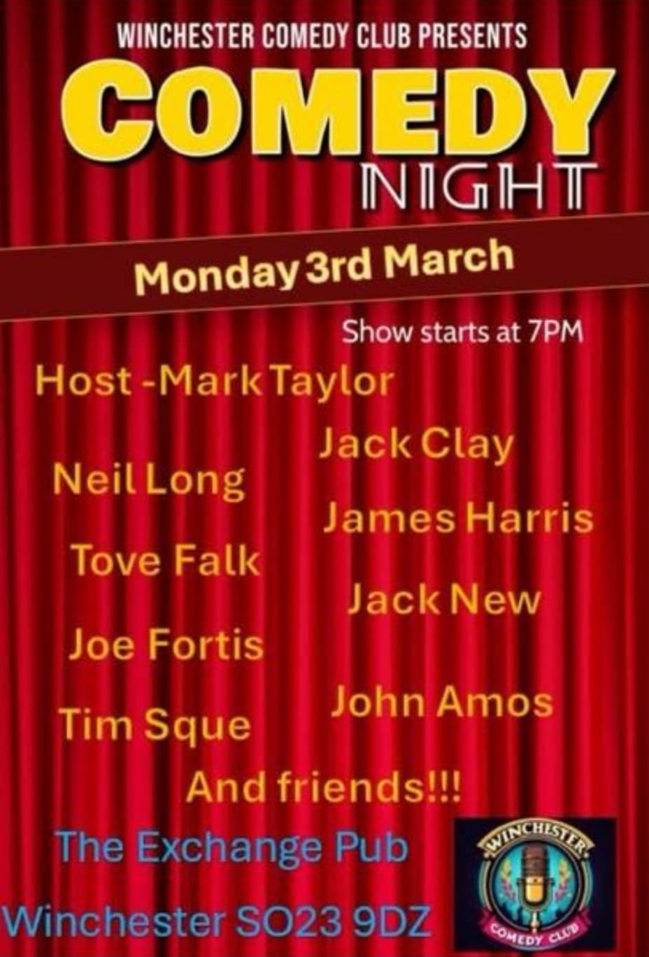 Winchester Comedy Club presents: Comedy Night