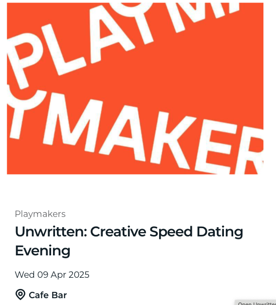 Unwritten: Creative Speed Dating Evening