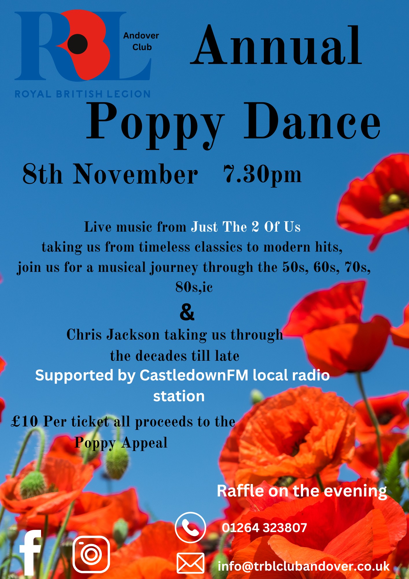 Annual Poppy Dance with live music from Just The 2 Of Us